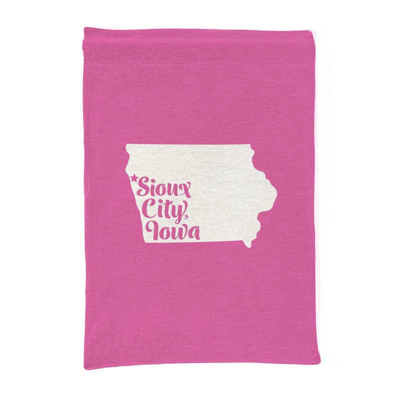 Sioux City, ma douce ville natale — Silhouette de l'Iowa State — Tapisserie murale tissée portrait, H 36 po x l 26 po