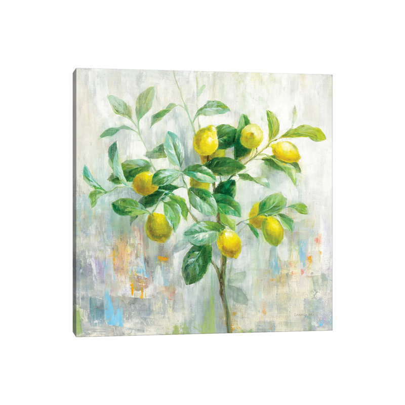 Lemon Branch by Danhui Nai - Wrapped Canvas Painting, 45.72 cm H x 45.72 cm W x 1.91 cm D