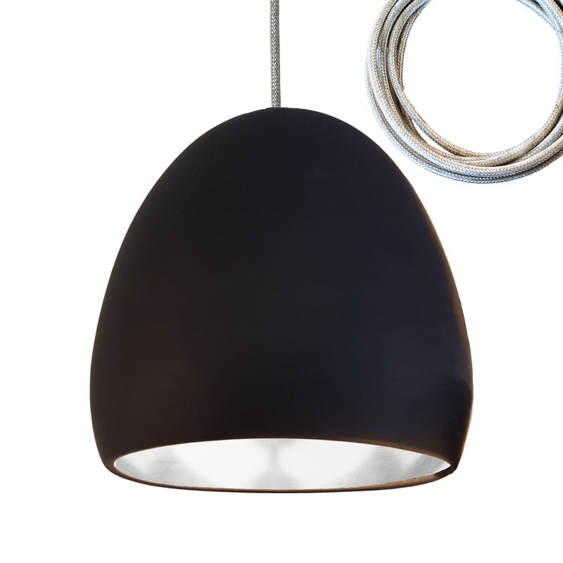1 - Light Pendant, Matte Gray, Matte Black/Silver, Incandescent