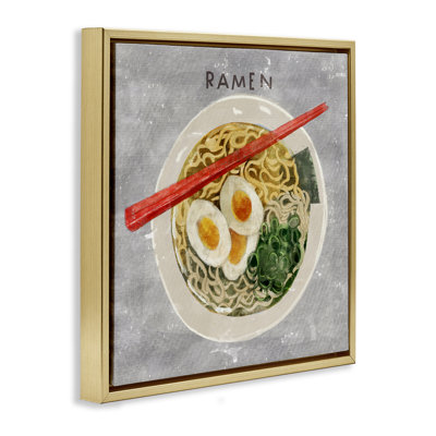 Tasty Bowl of Ramen Framed Floater Canvas Wall Art, design by Juliet Rose Philips