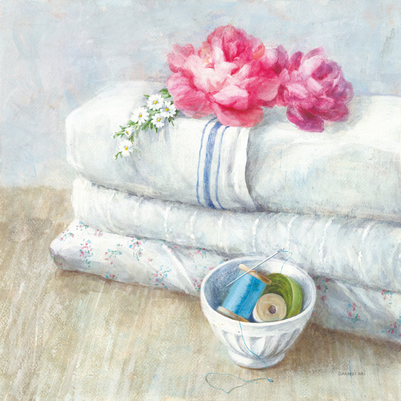 " Laundry Day IV " by Danhui Nai Painting Print, 12" H x 12" W