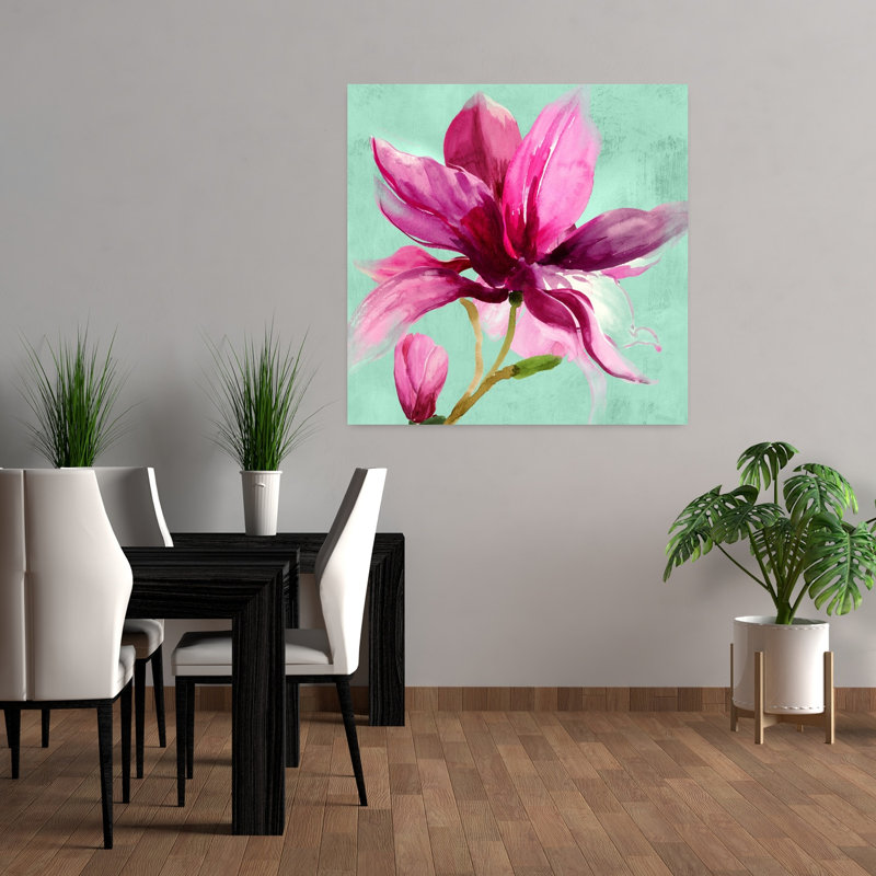 Sweetpea II abstrait délicat éthéré fleur nature, H 36 po x l 36 po