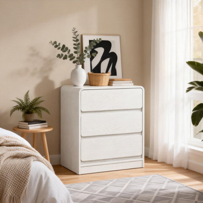 3-Drawer Nightstand，23.6" Wide End Table