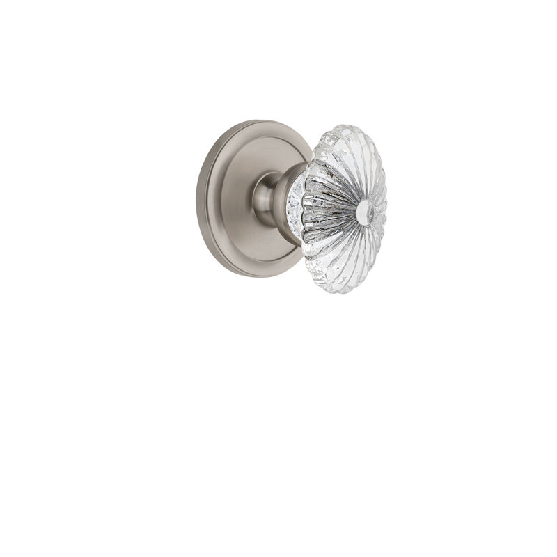 Bouton de porte Grandette Circulaire Rosette, 2 3/8", Nickel satiné