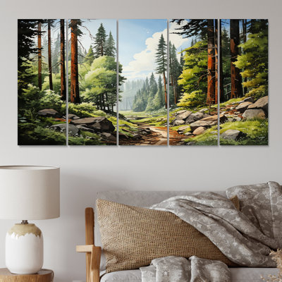 " Redwood Majesty Tree Forest II " 5 - Pieces