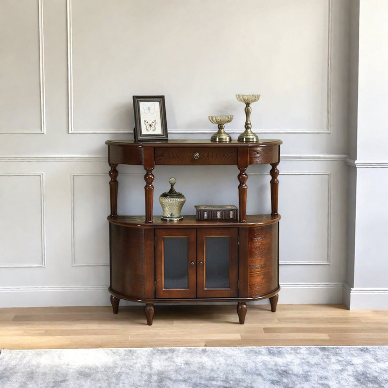 Console American Retro, H 35,43 po x l 31,5 po x P 11,81 po, Brun