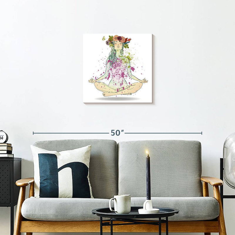 «Kerrick Floral Girl» méditant, H 20 po x l 20 po