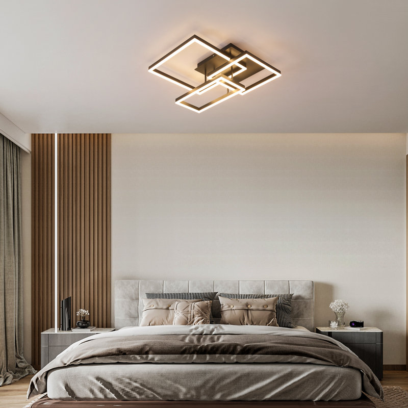 Square 60Cm LED Flush Mount With Remote