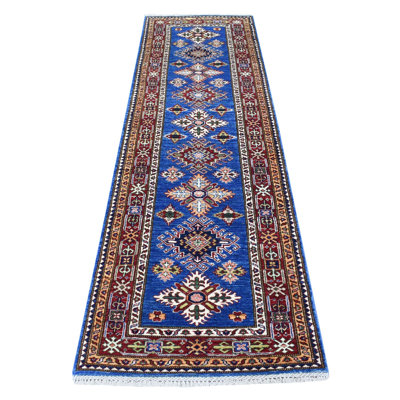 Tapis de couloir super doux en laine bleu denim super doux 2 pi 7 po x 8 pi 7 po avec motif tribal et motif tribal 06E7D139B15F44369DC58C6C86980F8D