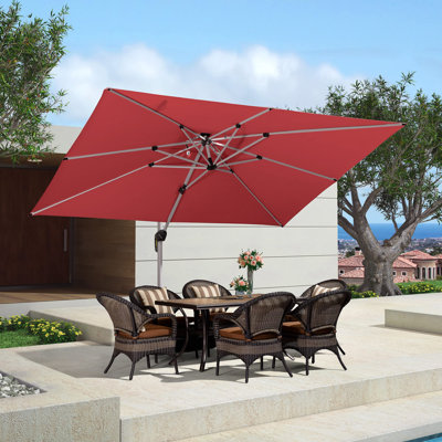 2.75m x3.3m / 2.75m x3.65m Rectangular Cantilever Parasol With Base