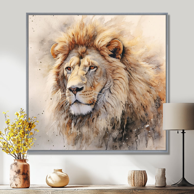Lion, art mural sur toile, impression féroce et animal sauvage - lion féroce III, H 24 po x l 24 po x P 1 po