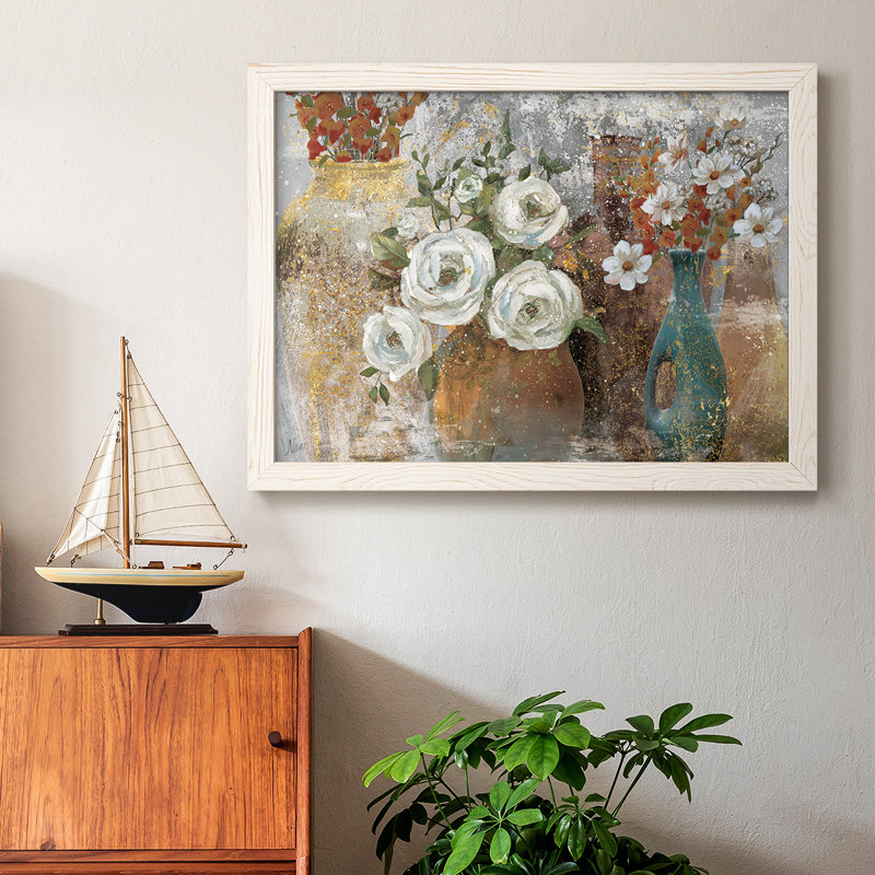 «Vessels And Blooms Spice», reproduction d'art sur toile, Blanc, H 14 po x l 20 po x P 1,5 po