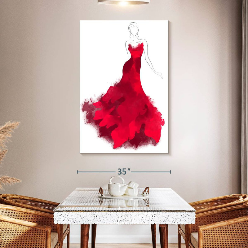 Shuttleworth Red Couture Dress, 51" H x 34" W