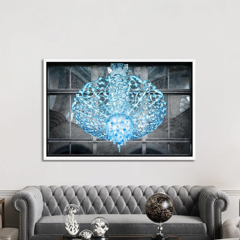 Ice Chandelier - Print on Canvas, 66.04 cm H x 45.72 cm W, White Framed