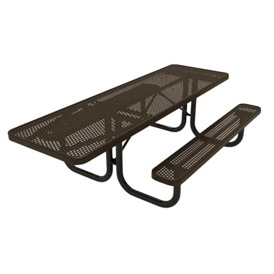 Table de pique-nique rectangulaire de 2,4 m (8 pi), perforée, texturée brune