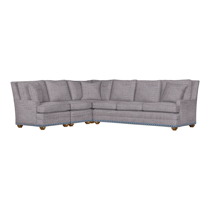 American Bungalow 4-Piece Riverside L-Sectional, Wrenn, Nomad Slate Crypton® Chenille, No