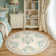 Vintage Floral Distressed Design Non-Slip Low-Pile Soft Thin Faux Wool Area Rug
