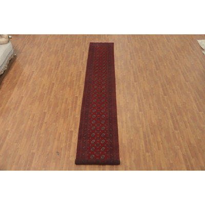 Tribal Red Oriental Afghan Runner Rug 3x16
