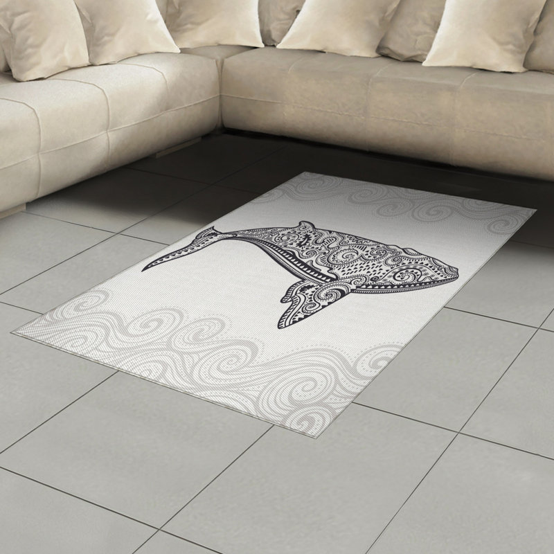 Fishing High Density Long Fiber Poly Threads Decorative Area Rug Carpet, Rectangle 4' x 5'8"