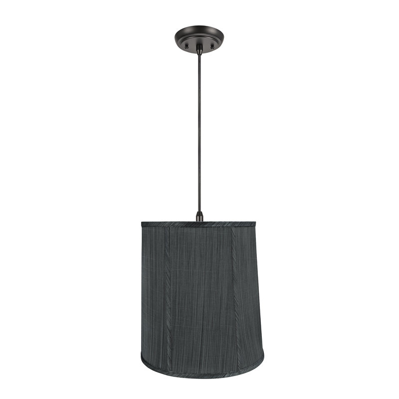 Luminaire suspendu à cylindre simple 1 lumières Bonview, Gris foncé