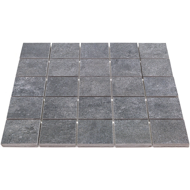 Carreau de mosaïque en porcelaine 2 po x 2 po Malaga, Gris fumé