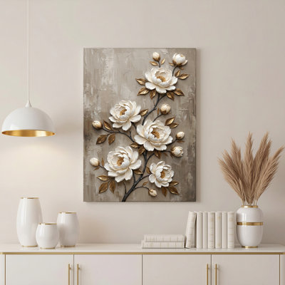 «Gallery Wrap», art mural sur toile pour le salon, la chambre à coucher, le bureau ou le vestibule - décoration murale décorative avec art floral