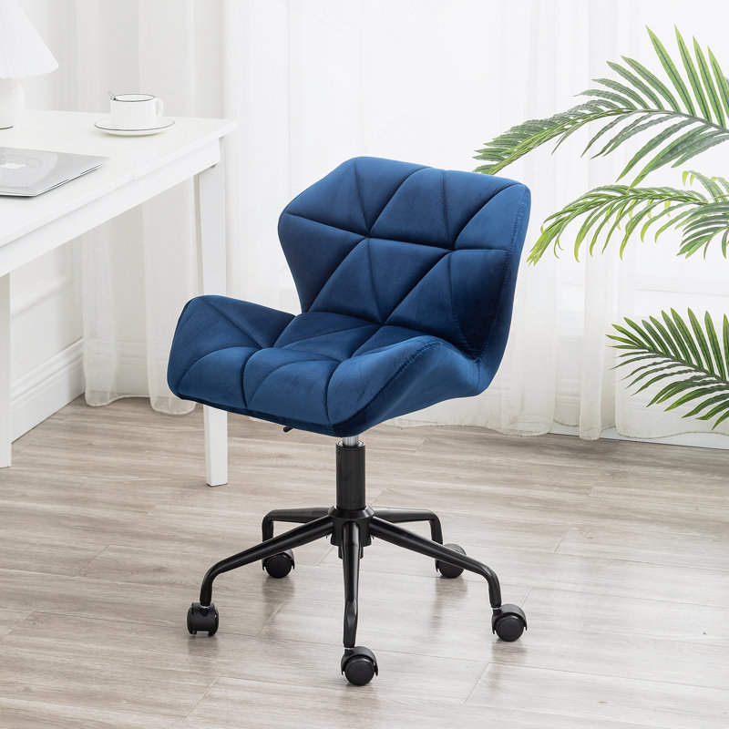 Fauteuil de bureau pivotant et capitonné, bleu, Bleu