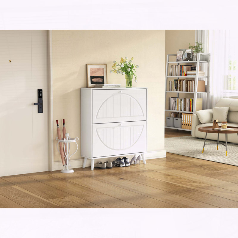 Armoire de rangement seau basculante peu encombrante avec pieds en bois massif