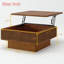 Table basse 31,52 "carrée en rotin + corde de chanvre avec mécanisme de levage et espace de rangement caché