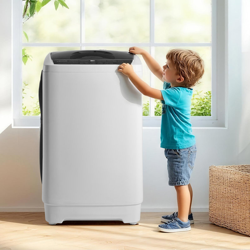 Portable Washing Machine, Portable Washer 1.3 cu.ft with LED Display, Stainless Steel Drum, 8 Wash Programs & 6 Adjustable Water Levels, Portable Washer Machine for Apartments, RVs, and Dorms