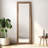 Miroir de plancher en pierre de travertin de 72 pouces Halofax - Élégance naturelle dans un ton de travertin subtil
