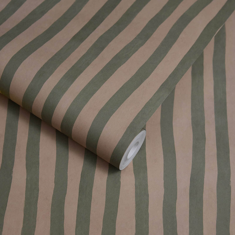 Artist's Stripe Wallpaper, Sap/Alabaster
