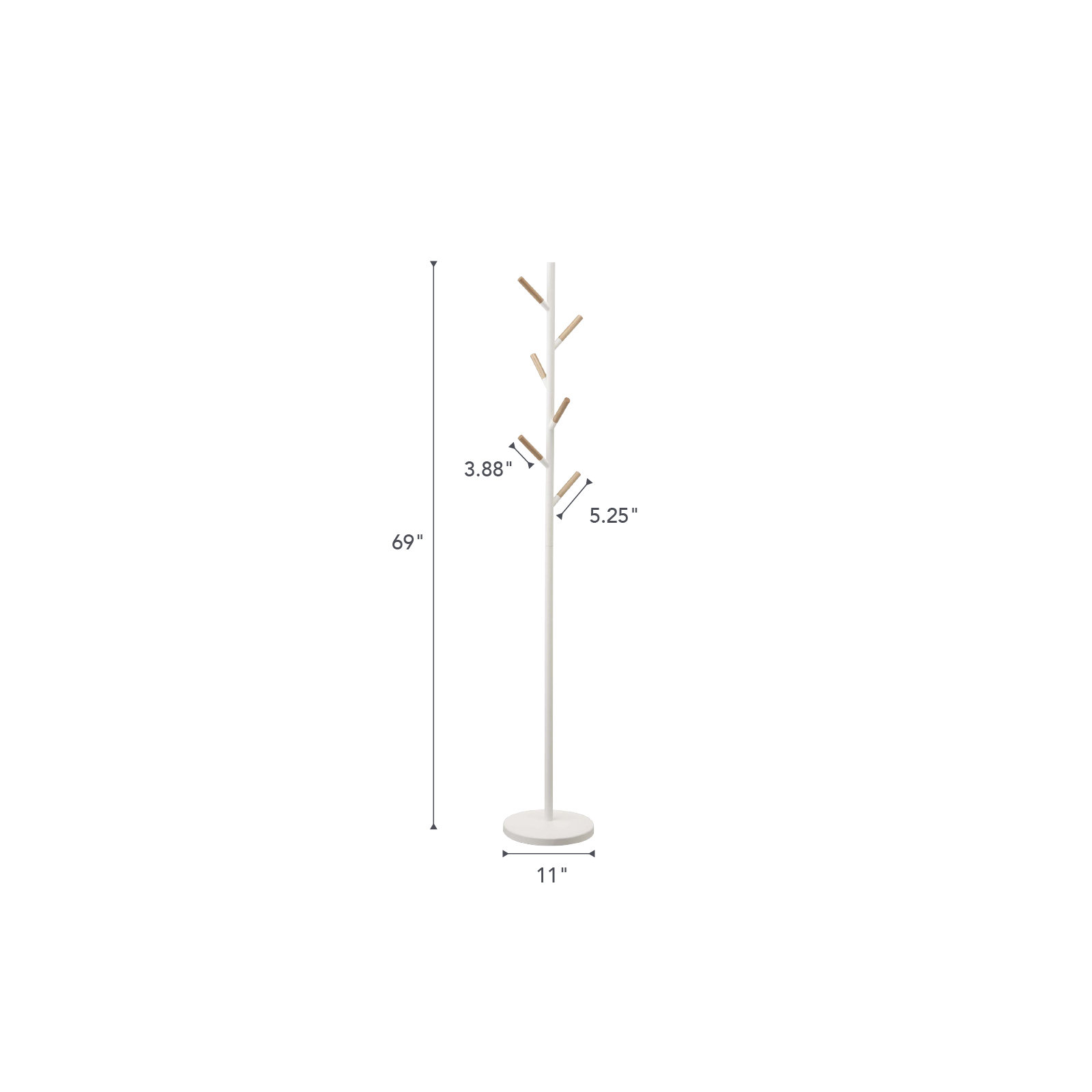 Yamazaki Home Coat Hanger, Steel, Weighted Base, White