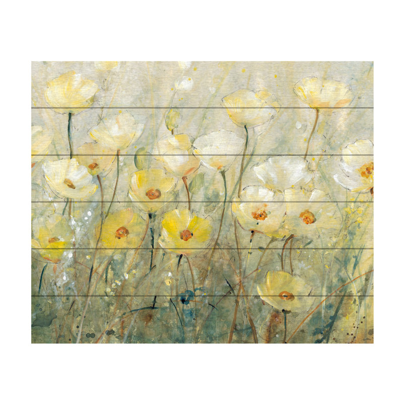 Été en fleurs II sur bois, H 18 po x l 22 po