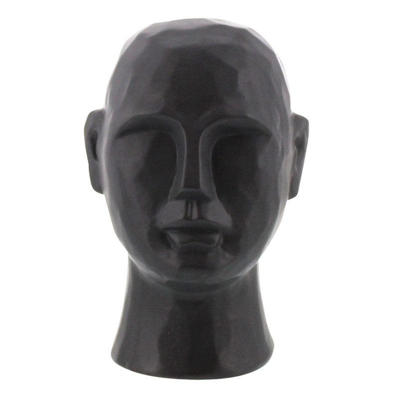 Buste géométrique Gennoviva Gris, H 8 po x l 5 po x P 5 po, Noir