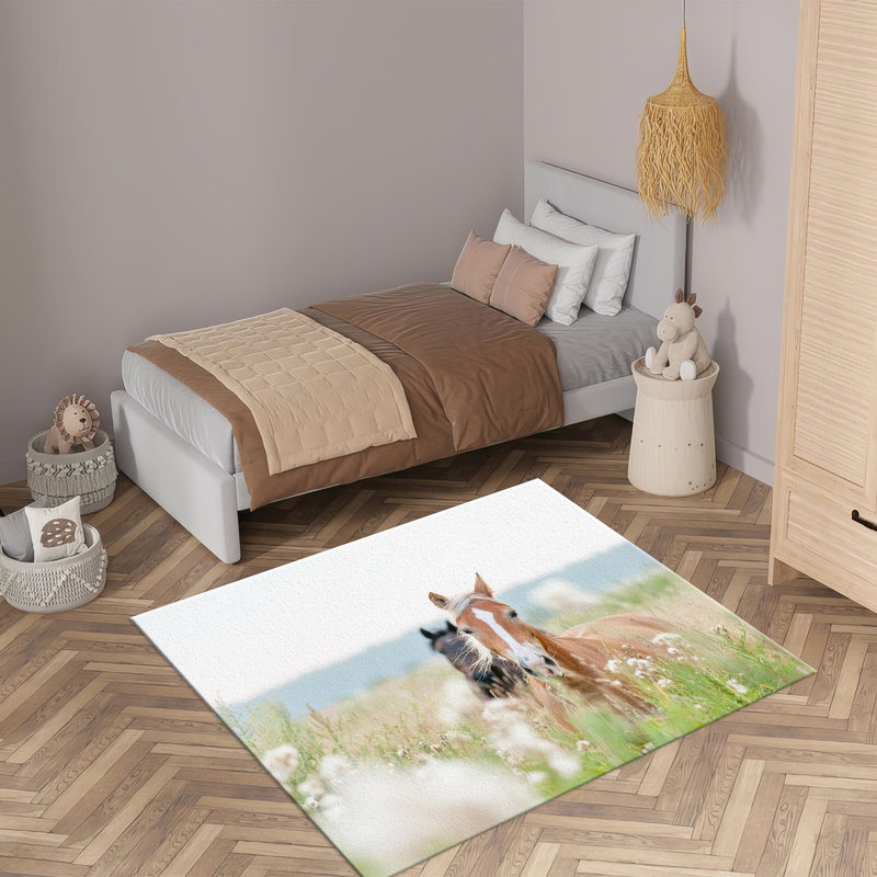 Floral Design Non-Woven Thin Type Printed Rug Enhancing Home Decor with a Touch of Elegance and Sophistication
