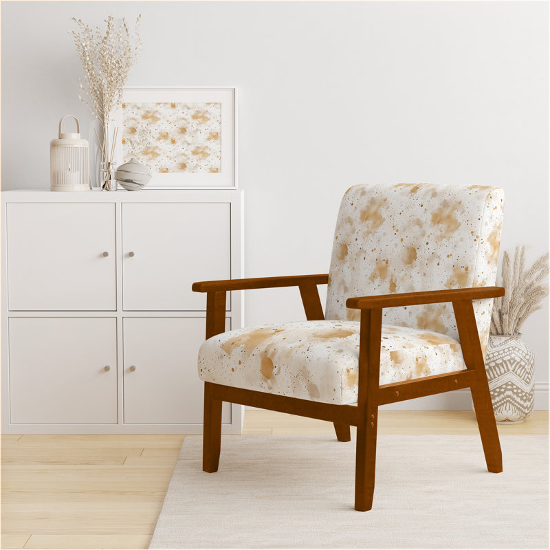 Chaise d'appoint abstraite - beige et crème, beige, rosée et beige, Chaise d'appoint sans accoudoirs