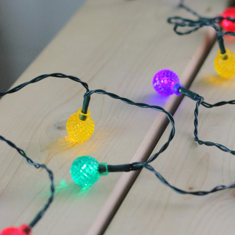10 lumières de Noël à DEL multicolores à piles pour fils - Vert