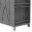 Outdoor Kitchen Island Fir Wood Kitchen Island With Stainless Steel Top, Ample Storage Space, Towel And Spice Racks And A Bottle Opener For Outdoor, Grey-1313611211