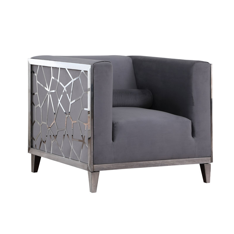 Chaise en velours Darlene Plush, Velours gris