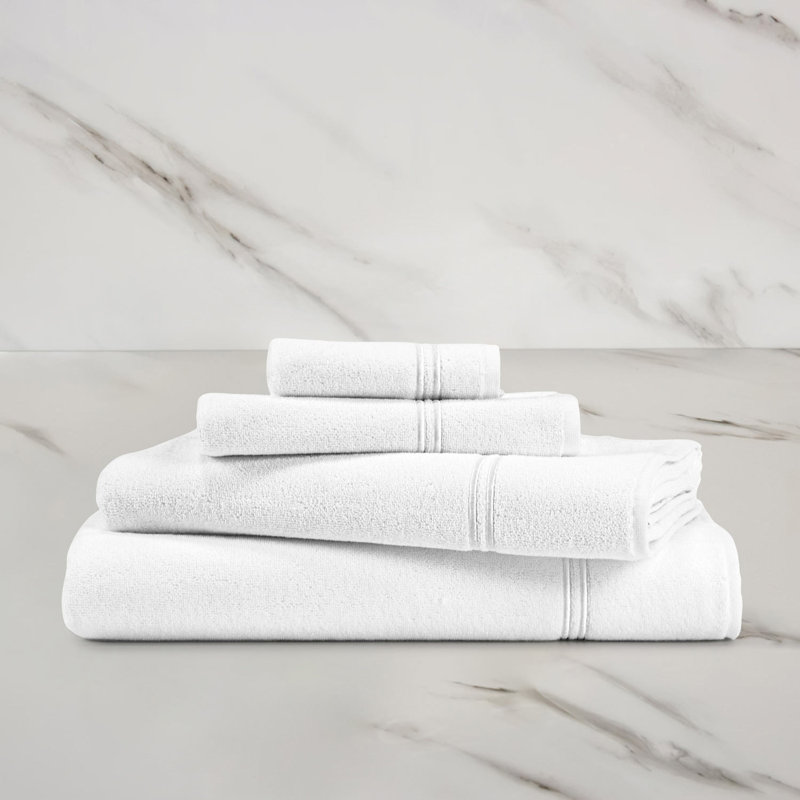 Classic Bath Towel, White/White