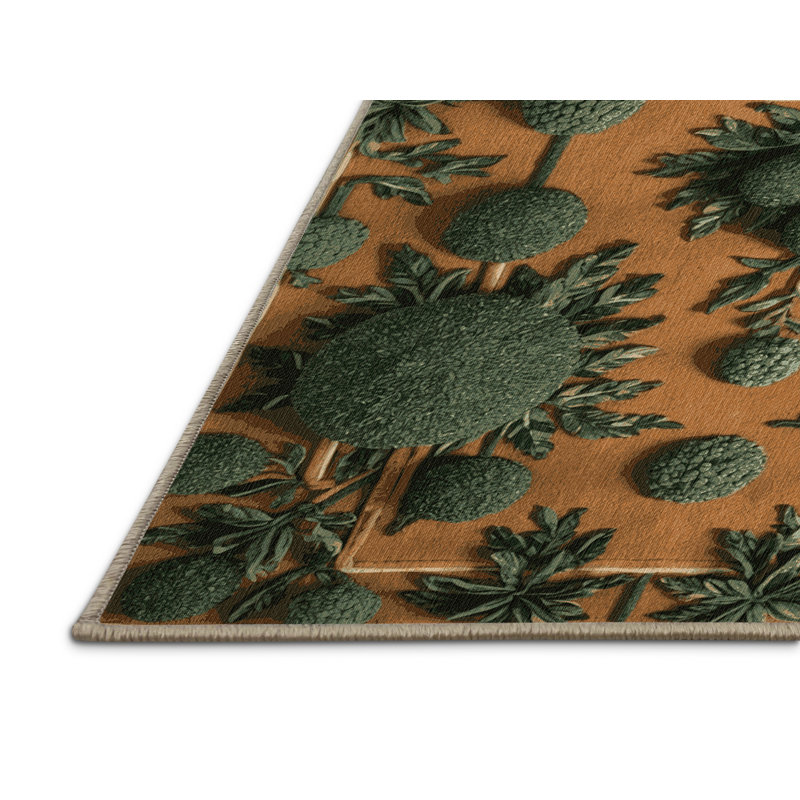 Machine Washable Nature Brown Area Rug, Round 5'