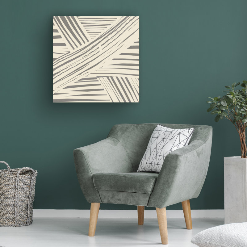 Bolog Little Dean Grey Diagonal Stripe Pattern Canvas Art, 18" H x 18" W