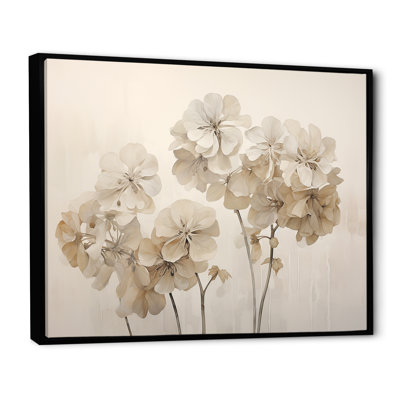 «Minimalisme géraniums beige I» sur toile