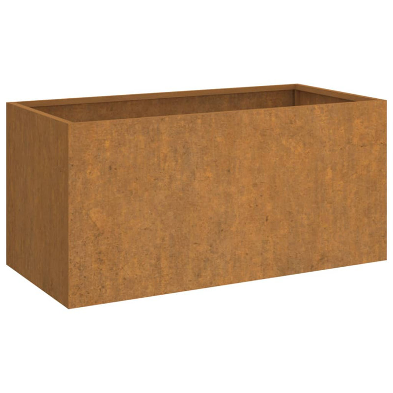 Jardinière en acier Corten, H 24,4 po x l 24,4 po x P 11,4 po