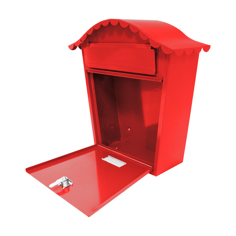Steel Wall Mounted Letter Box, Red