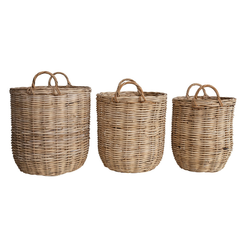 Paniers de rangement en rotin tissé