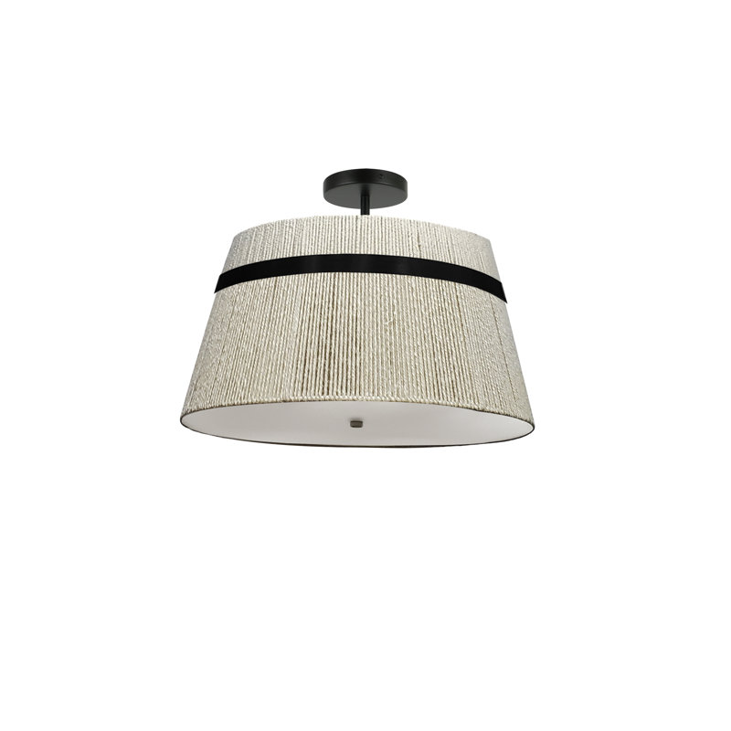Karns 3 Light Semi Flush Mount, Matte Black