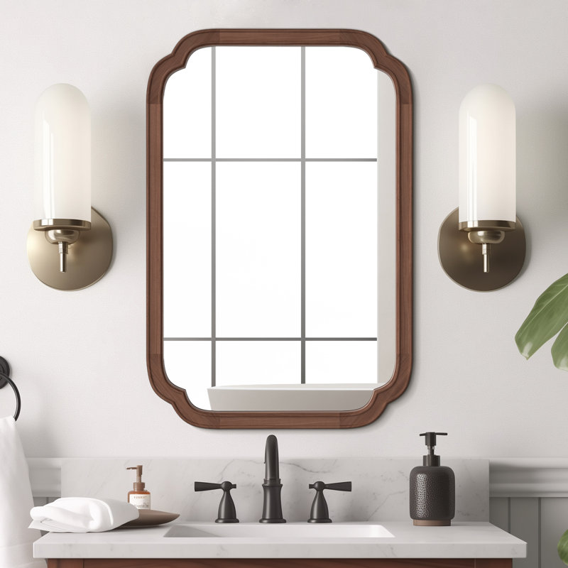 Miroir mural Ali, Noyer, 30 po x 20 po, 1