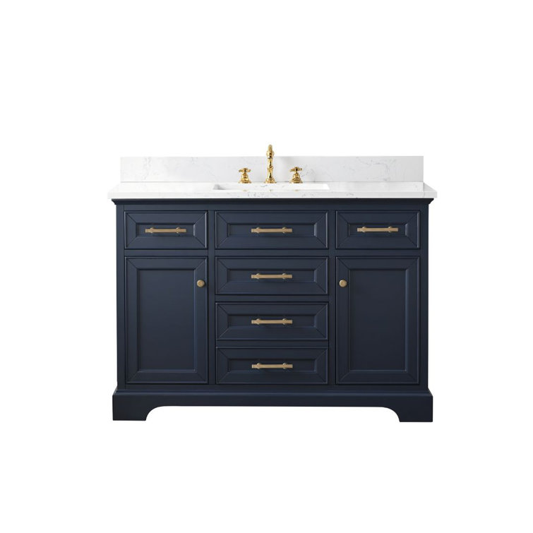 Currahee 48'' Single Bathroom Vanity with Engineered Stone Top